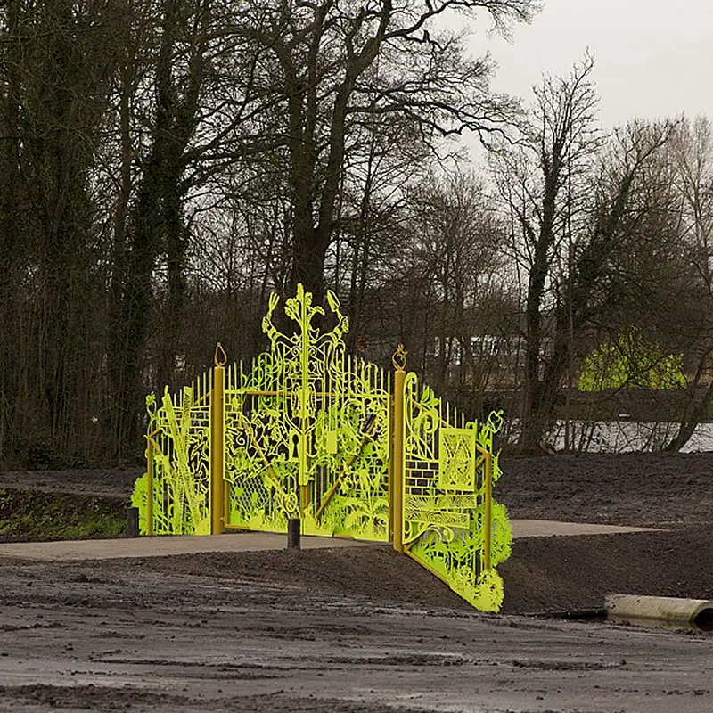 Entrance Gates for Working Garden by artist Tjep