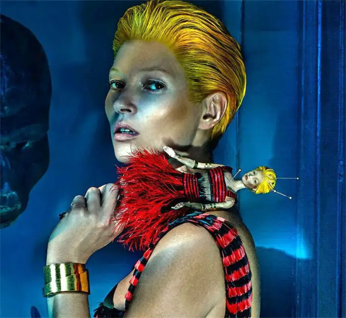 Read more about the article Kate Moss (and That Wacky Little VooDoo Doll) For Alexander McQueen by Steven Klein.
