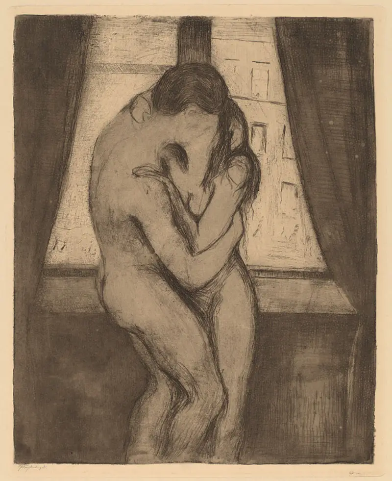 Edvard Munch, The Kiss lithograph, 1897