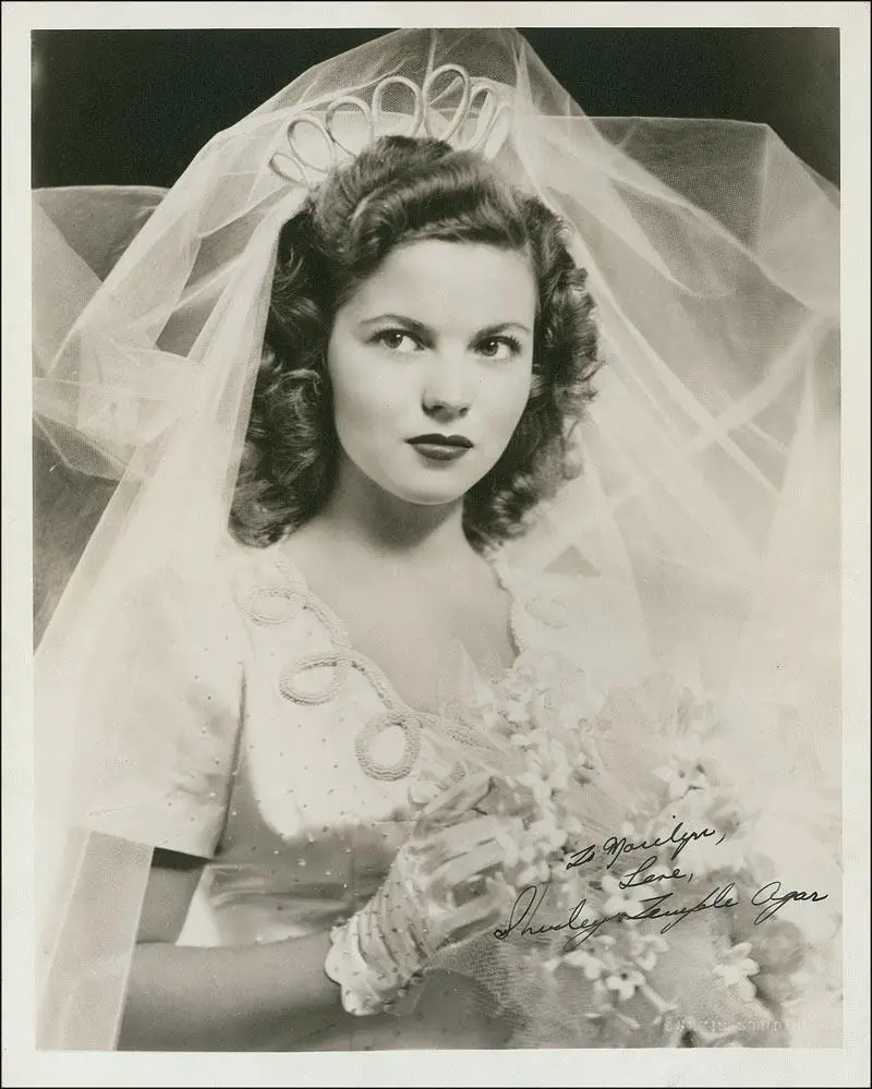 Shirley temple wedding portrait