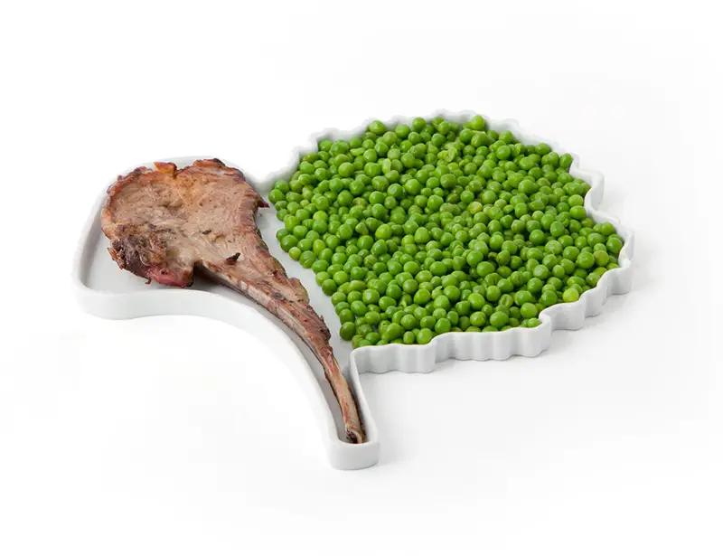 chops and peas