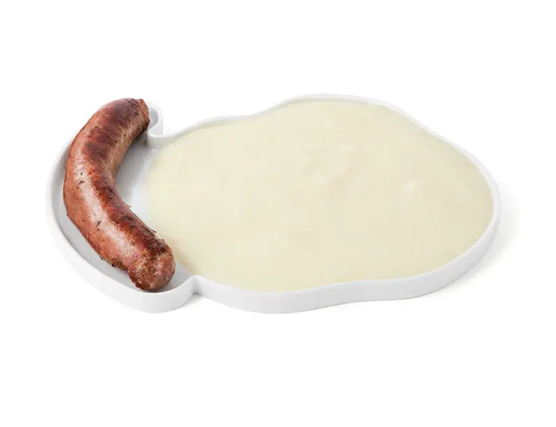 sausage and puree plate