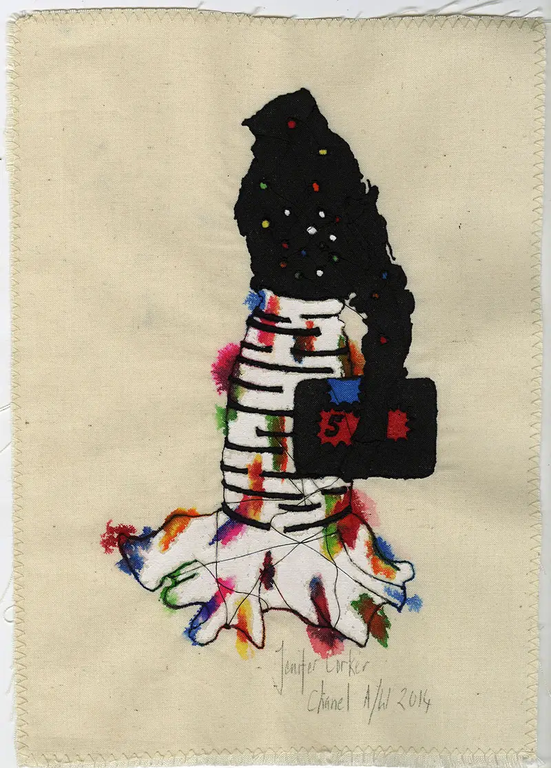 Runway Fashions Depicted in Embroidery