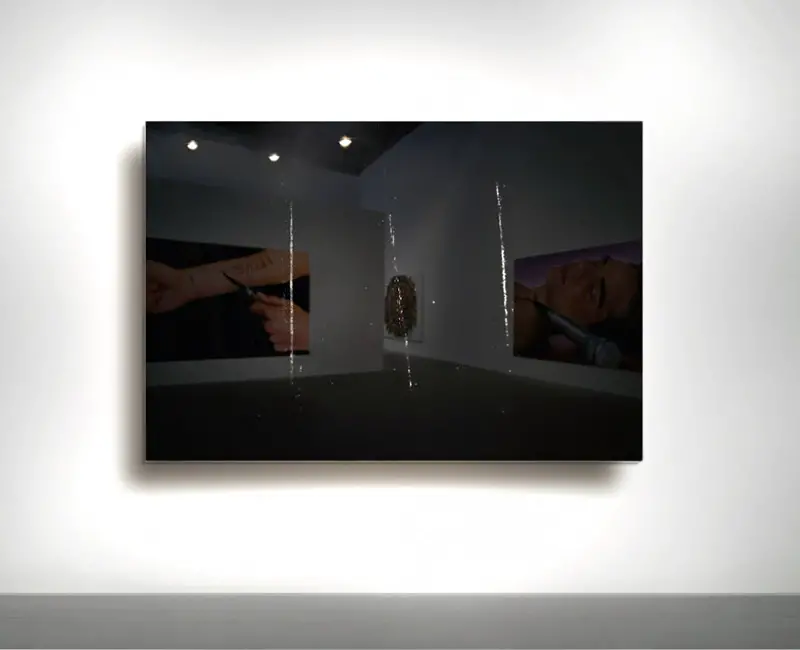 Nir Hod, 2001, The Night You Left, oil on black mirror