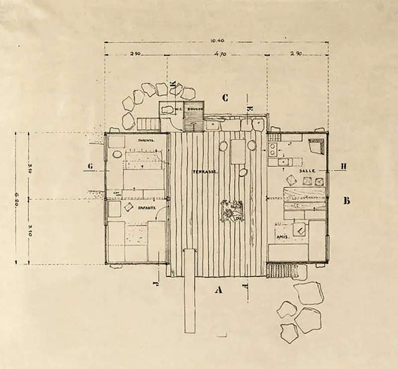 Charlotte Perriand Beachside Home original plans