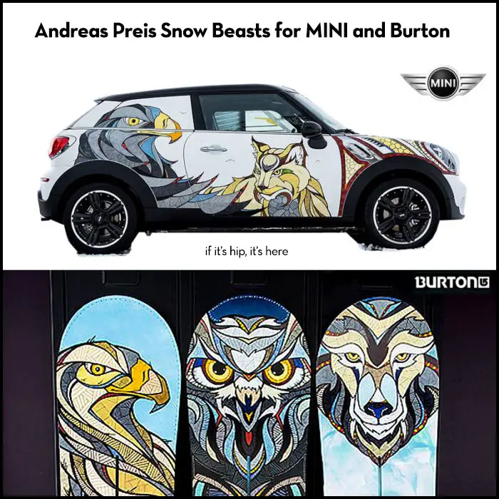 Read more about the article A ‘Snow Beasts’ MINI and Custom Burton Snowboards by Illustrator Andreas Preis.