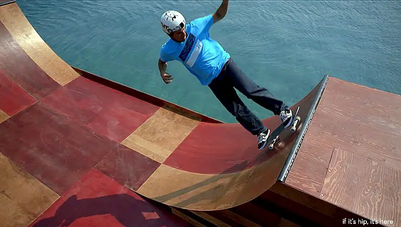 skate ramp on the lake