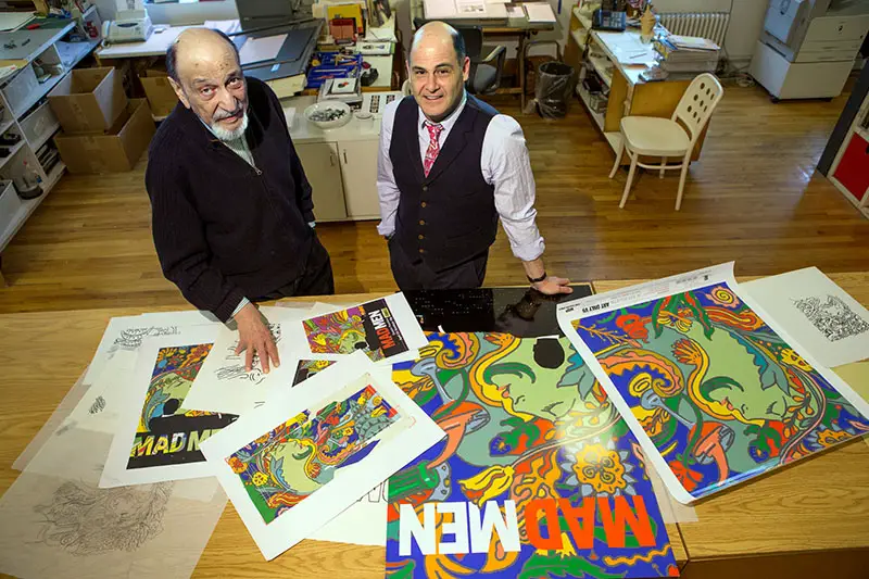 milton glaser and matthew weiner of Mad men