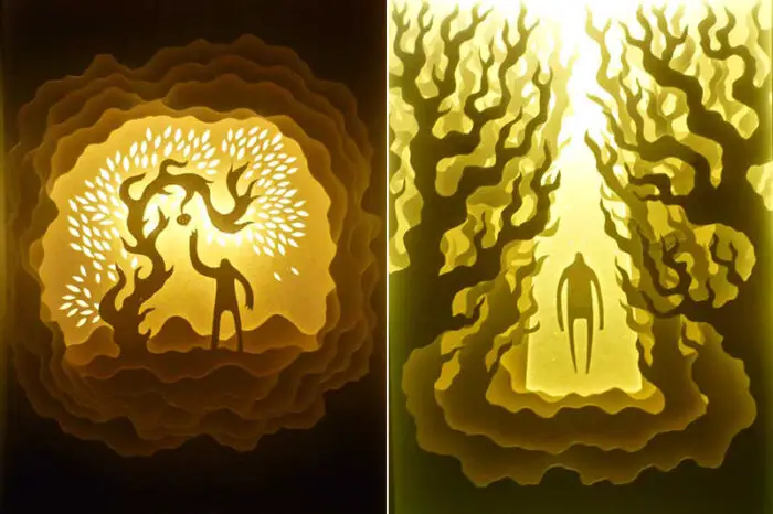 illuminated cut paper