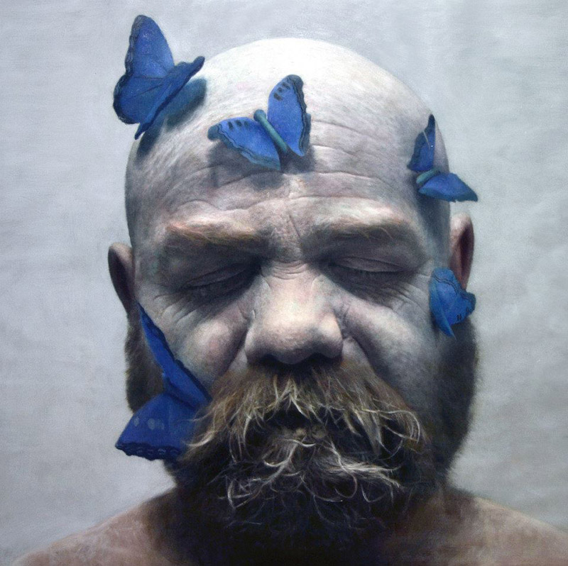 Francisco with butterflies, 2013 oil