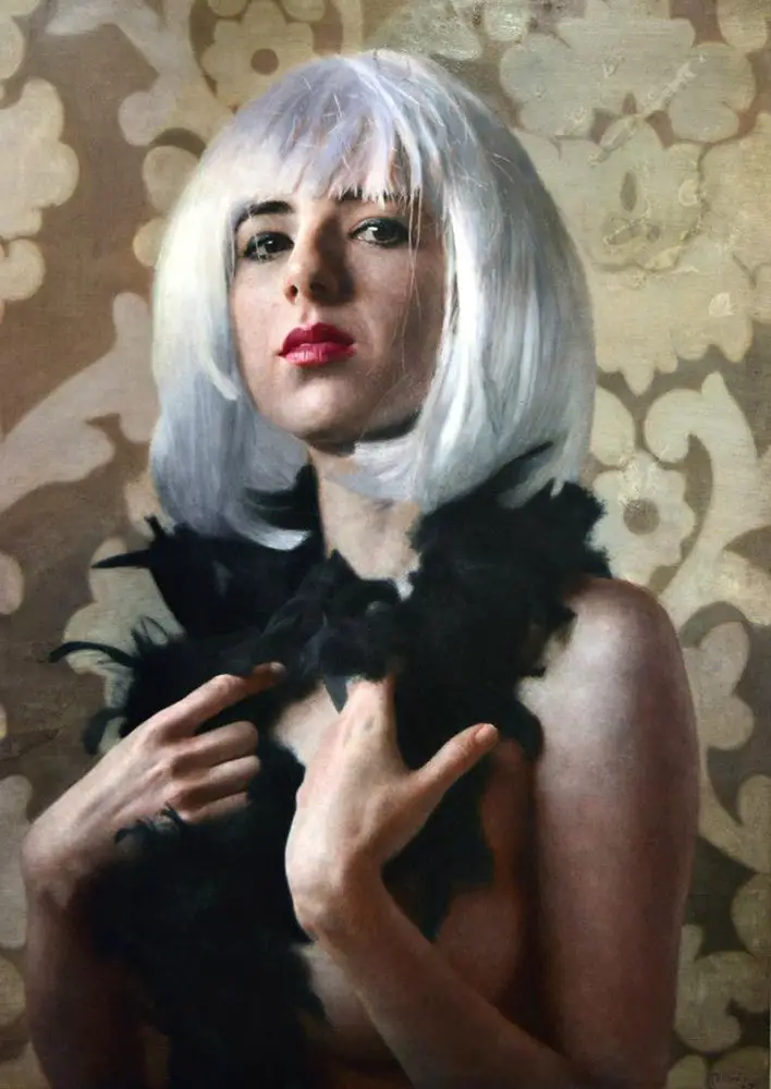 Harriet with white hair, 2012-2013, oil on canvas, 130x97cm