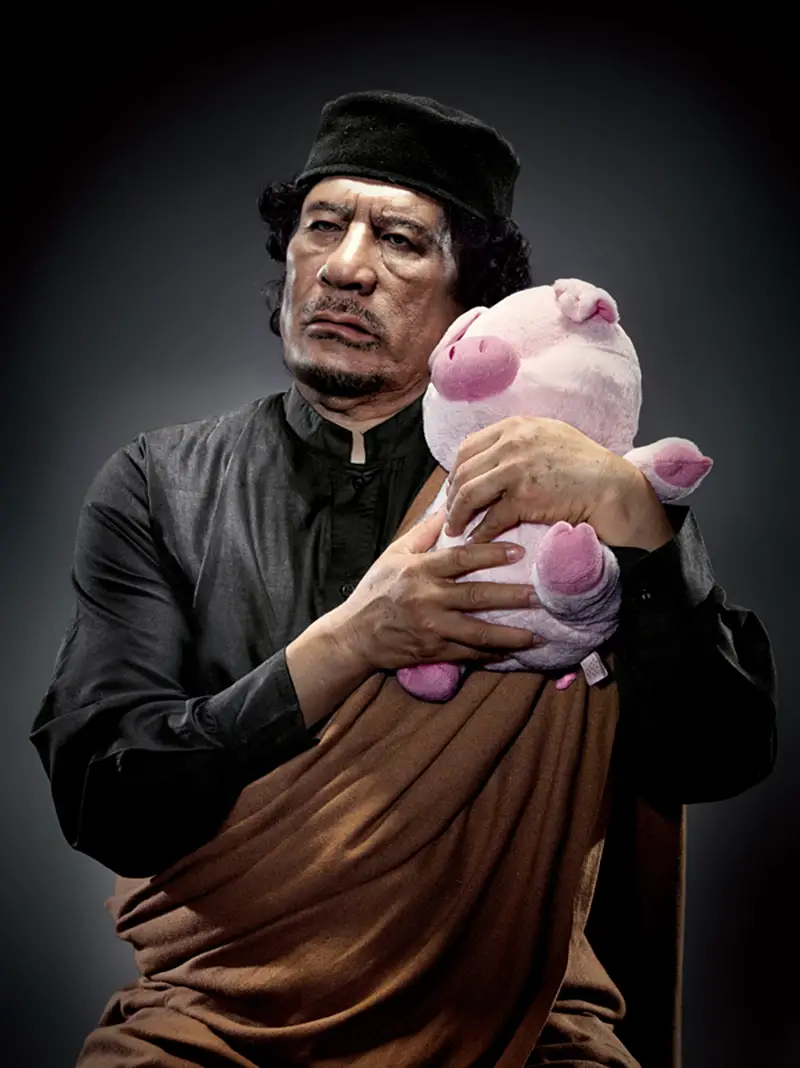 Evil Dictators with Plushies Khadafi and piggie IIHIH