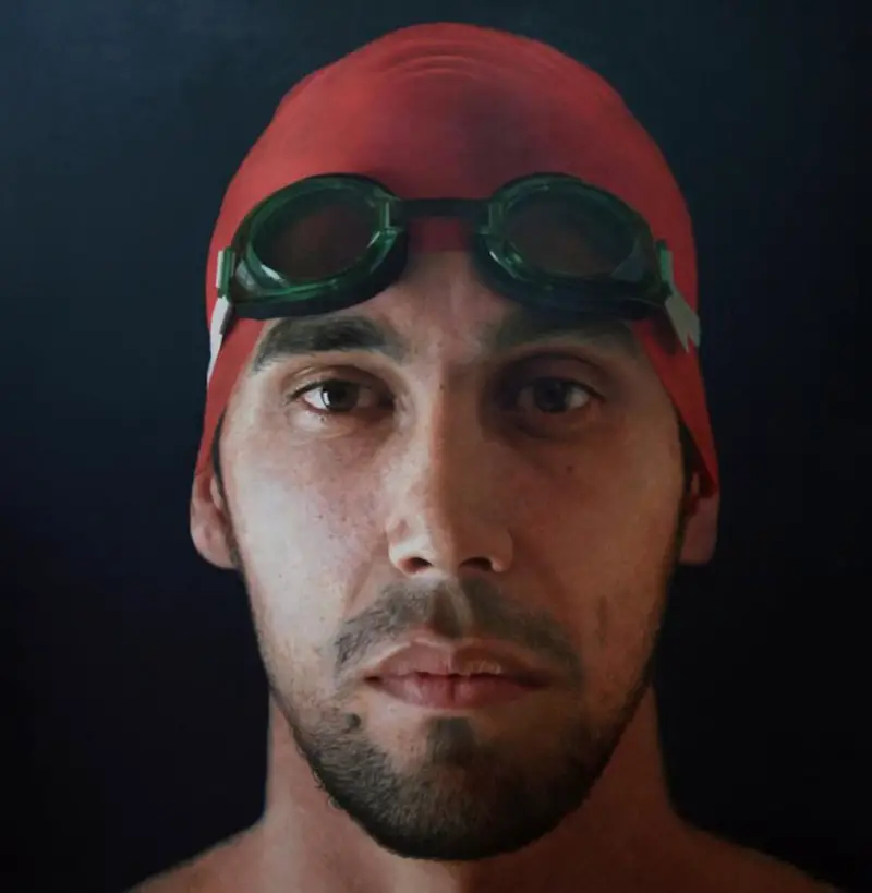 Swimmer, number11, 2009, oil on panel, 160x160 cm