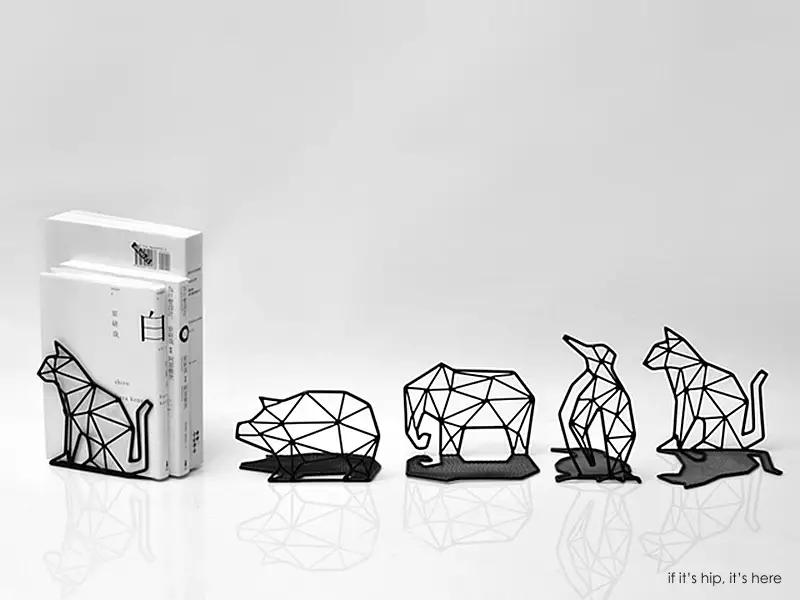 metal origami animal bookends