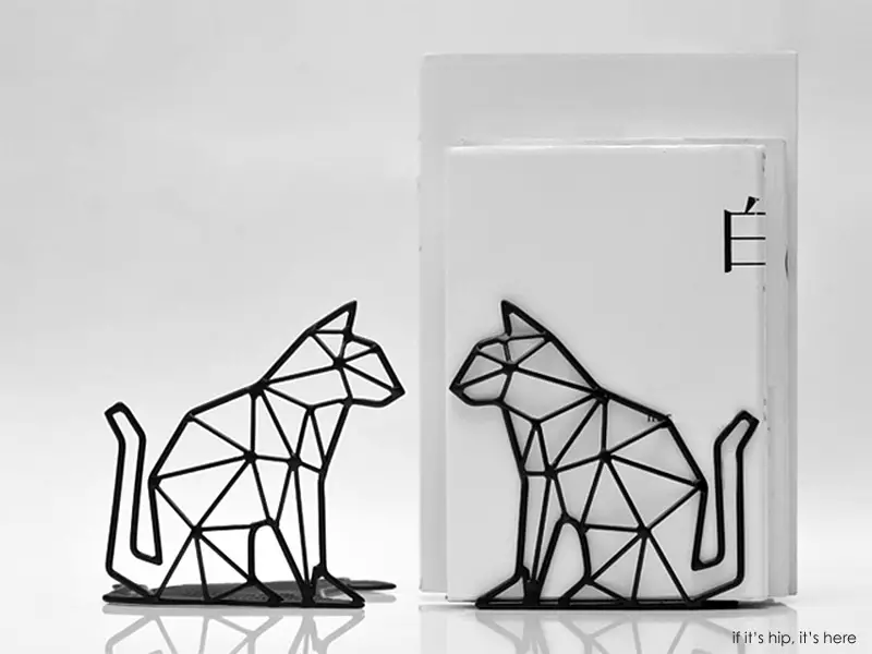 origami cat bookends