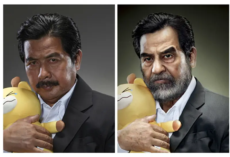 Evil Dictators with Plushies making saddam