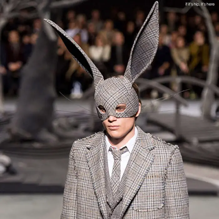 Thom Browne and Stephen Jones tweed bunny hat