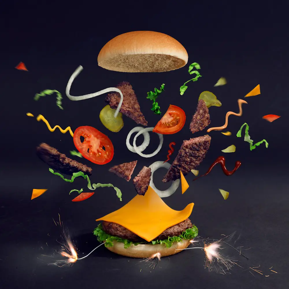 exploding burger