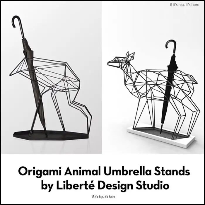 crane and deer umbrella stands
