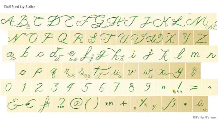 deli font alphabet by butter IIHIH