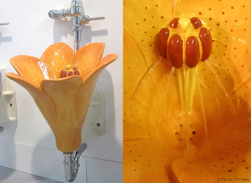 Ceramic flower urinals for bathrooms