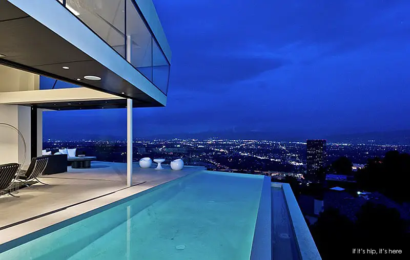 Ultra Modern Angular Mulholland Home With Spillover Pool