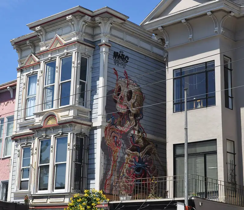 NYCHOS' second Mural "Eat Your Heart Out" in Haight Street San Francisco IIHIH