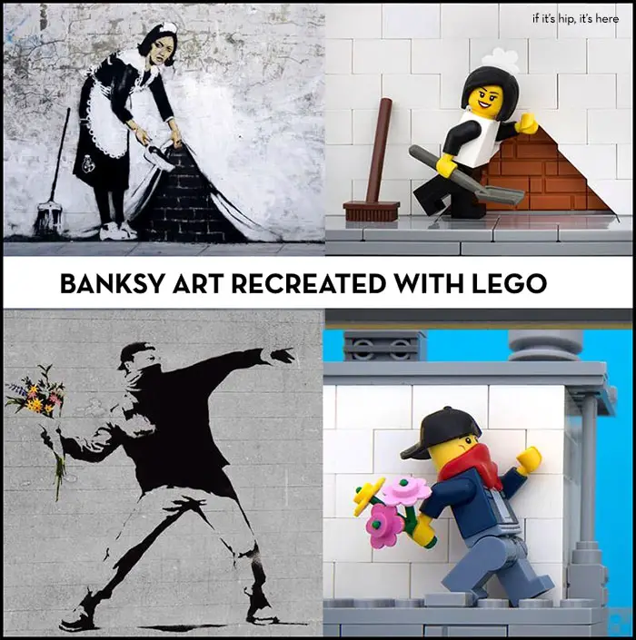banksy art recreated with lego hero IIHIH