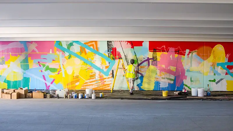 HENSE Parking garage wall installation in Detroit, MI.