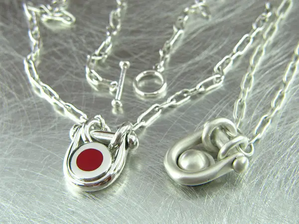 red dot sterling necklace