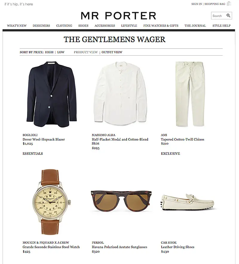 Mr Porter gentlemans wager IIHIH