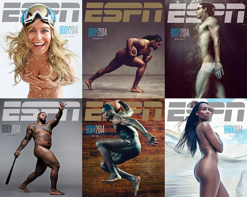 The six covers of 2014 ESPN Body Issue IIHIH