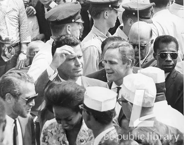 james garner, marion and brando march on washington