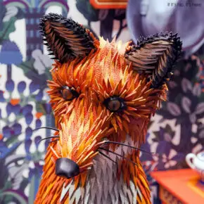 Hermès Window Display by Zim and Zou is a Fox Den Made of Paper and Leather.