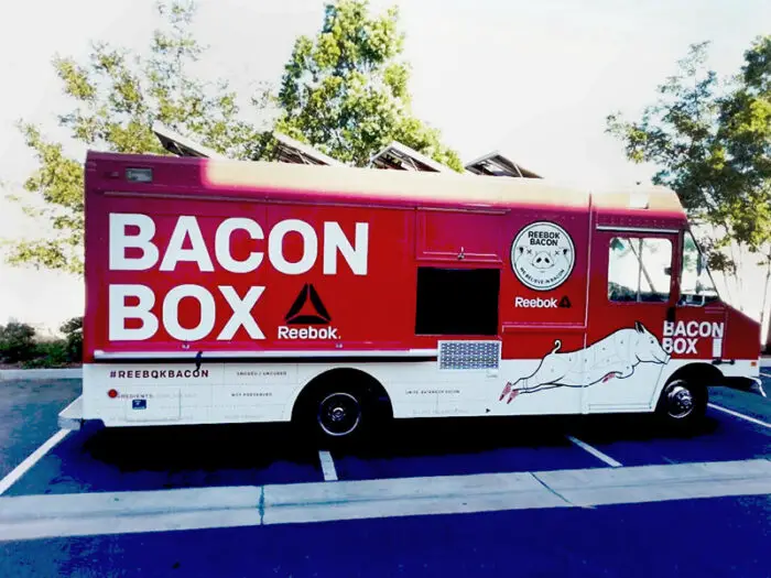 reebok bacon box food truck