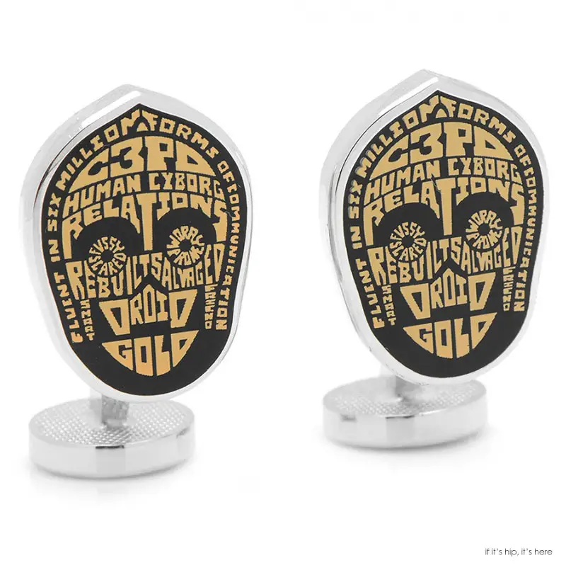 C3PO typography cuff links IIHIH