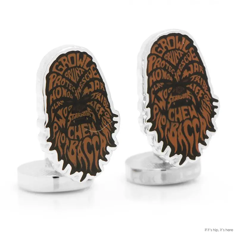 Chewbacca typography cuff links IIHIH