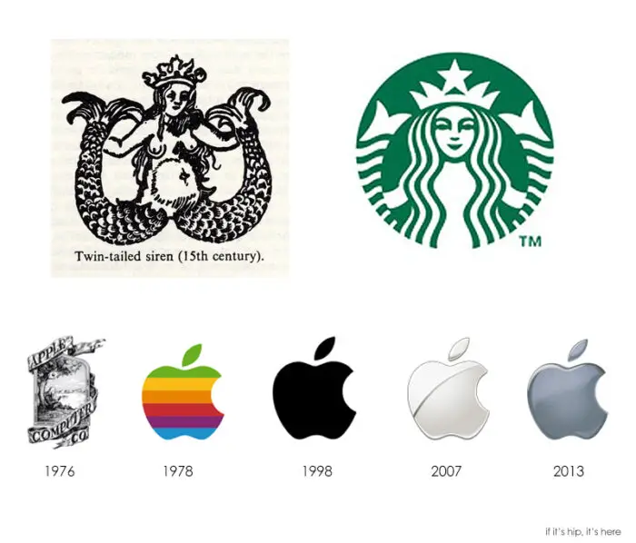starbucks logo origin and apple logo evolution IIHIH