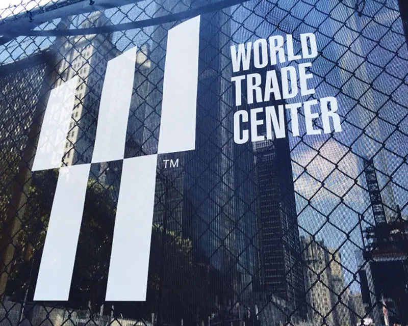 world-trade-center-logo on construction fence