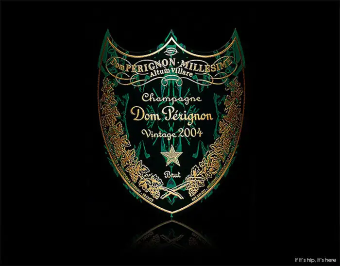 iris van herpen label design for dom perignon