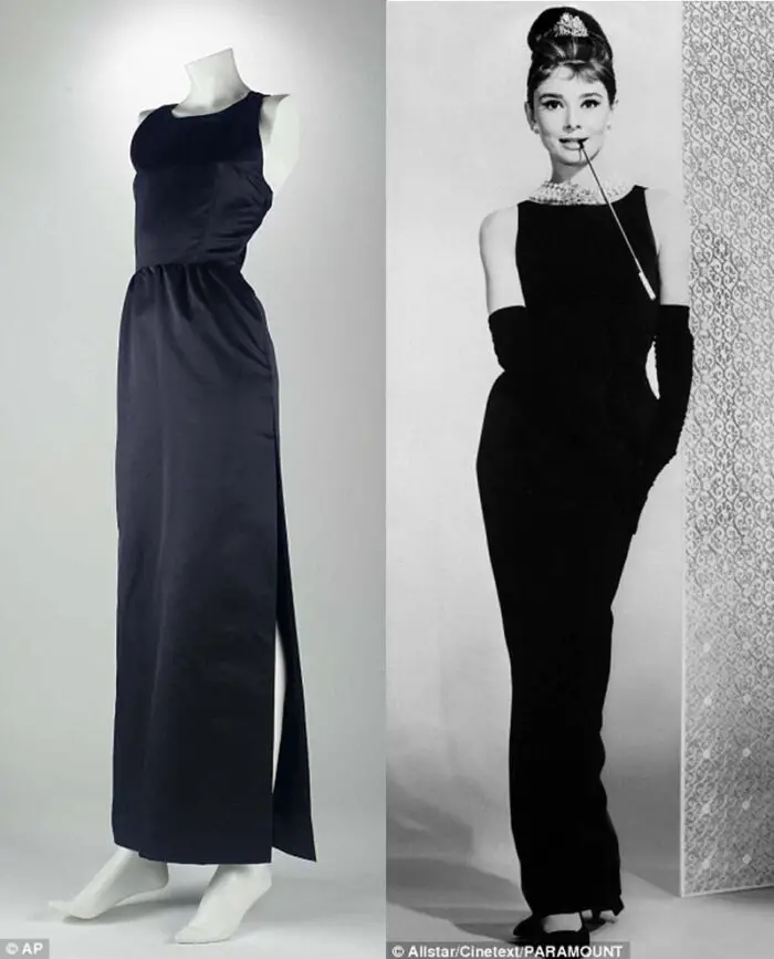 Audrey Hepburn wore this elegant black dress by Hubert De Givenchy