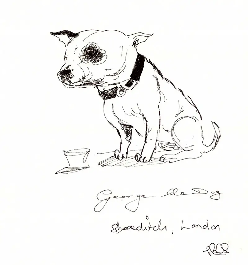 london staffy drawing