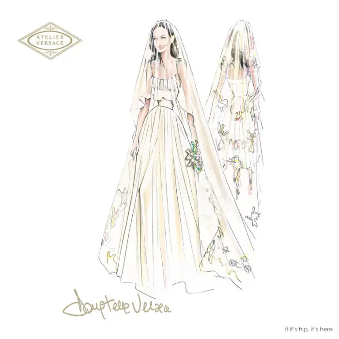 Versace Donatella sketch Angelina_Jolie_Wedding dress IIHIH