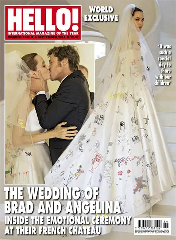 hello! magazine cover brangelina wedding