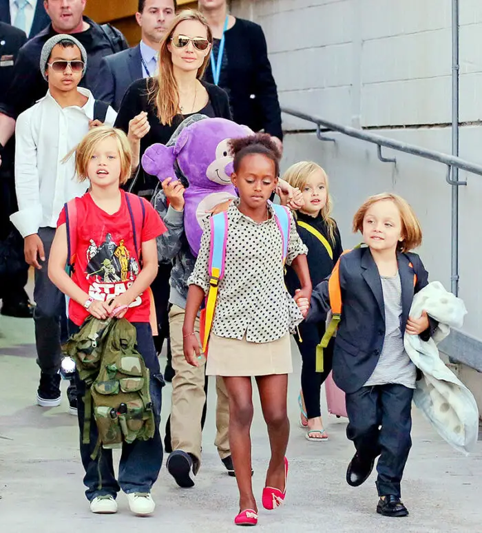 Angelina Jolie and her kids