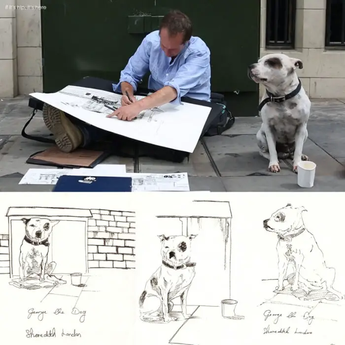 george the dog and homeless artist