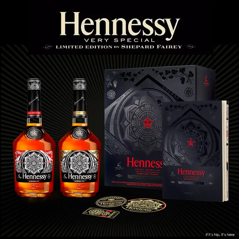 shepard fairey for hennessey bottles boxes and coasters IIHIH