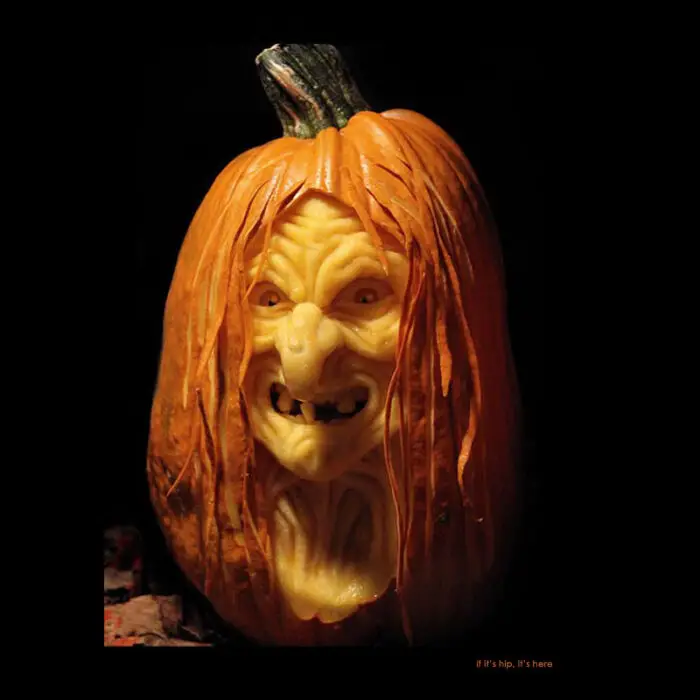 10. Witch pumpkin carving