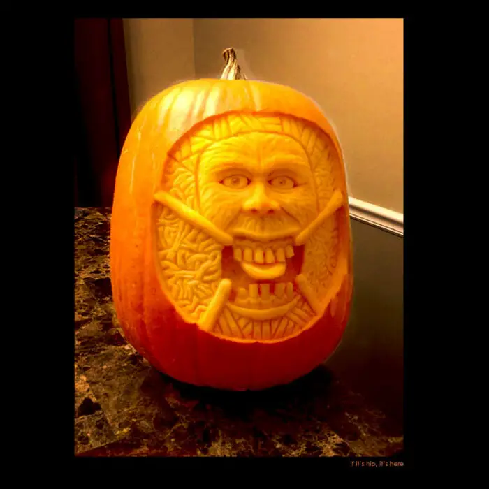 12. Stretch pumpkin carving