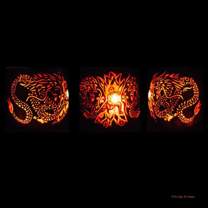 6. Kung Fu Dragon pumpkin carving